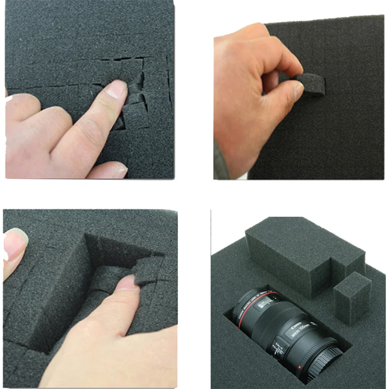 Custodia rigida impermeabile per attrezzi borsa per attrezzi organizzatore scatola di immagazzinaggio fotocamera fotografia protezione di sicurezza cassetta degli attrezzi con spugna
