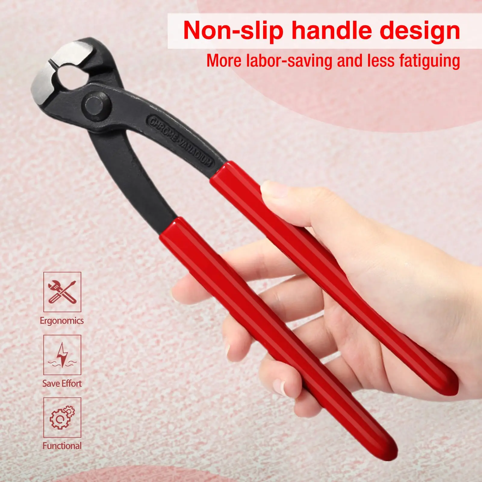Single Ear Clamp Pliers 8 Inch/200mm Carbon Steel Pincer Crimper Nail Puller for Automotive Repair Hand Tools