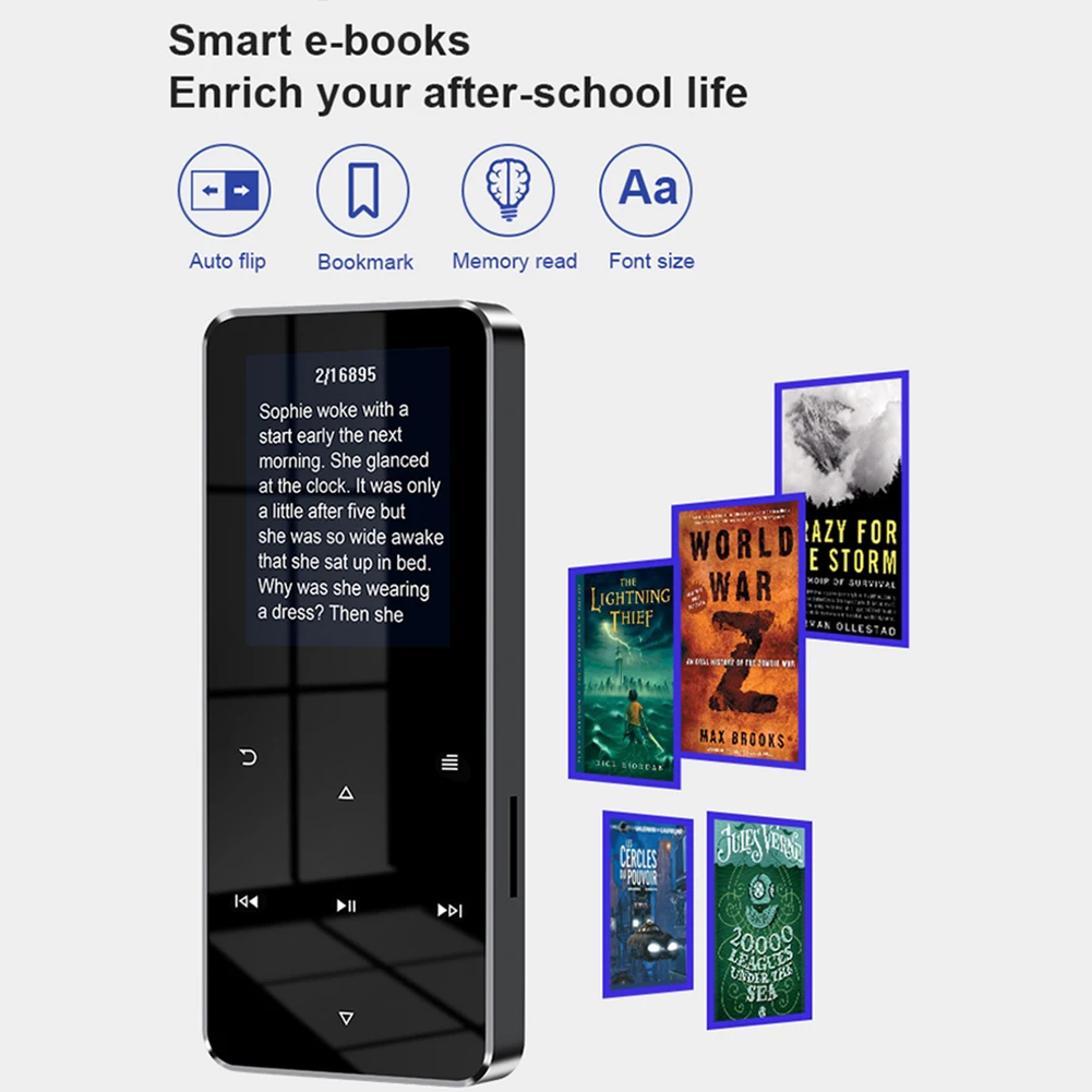 ใหม่1.8นิ้ว Touch MP3 MP4เครื่องเล่นเพลง Bluetooth-ใช้งานร่วมกับ5.0วิทยุ Fm Video Play/8/32GB E-Book Hifi Walkman