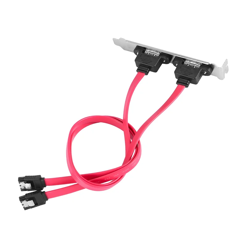 New Dual Port SATA Serial ATA Cable to ESATA Bracket Adapter Cable