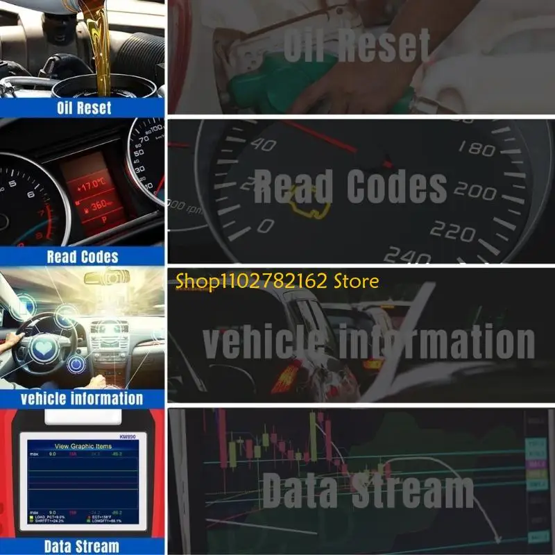 

547B 12V Automotive Car Battery Tester OBD2 Oil Reset Cranking Charging Test