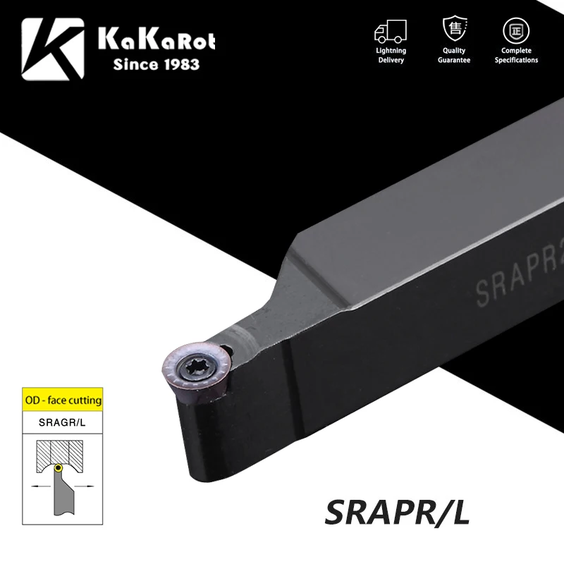 

KaKarot External Turning Tool SRAPR1616H08 SRAPR2020K10 SRAPR2525M10 Tool Holder RPMT/RPGT Carbide Insert Lathe Cutting Tool Set