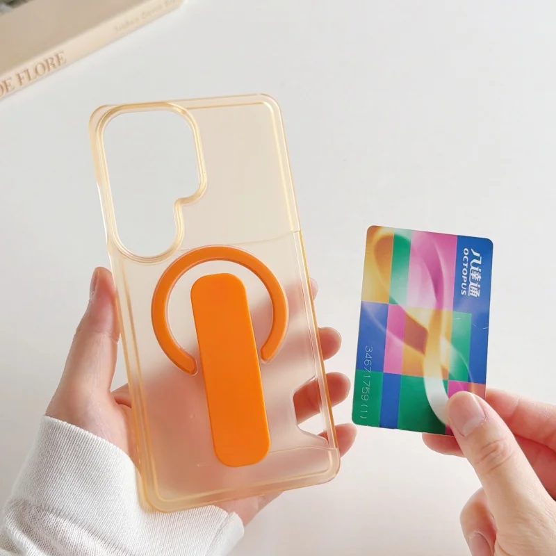 Luxuriöse Kartenhalter-Handyhülle mit Mattglanz-Finish und Halterung für Samsung S25 S24 S26 Ultra Plus, Kompatibel mit MagSafe Magnetischem Laden