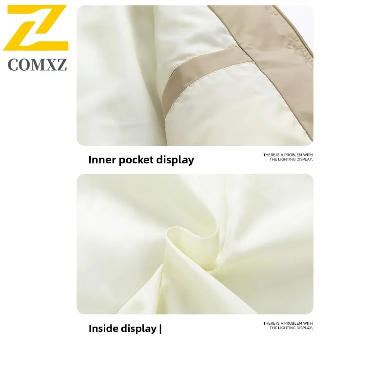 COMXZ الرجال سترة مبطنة جديدة فضفاضة مقنعين بلون التخييم في الهواء الطلق الثلوج التزلج باركر معطف 2025 السفر سميكة الدافئة جواكت شتوية