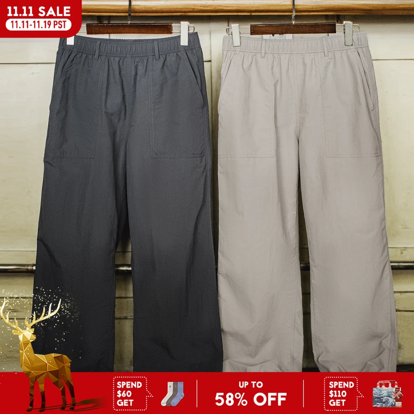 

Maden мужские однотонные водонепроницаемые легкие повседневные брюки спортивные брюки на открытом воздухе длинные брюки с эластичной резинкой на талии для повседневной носки