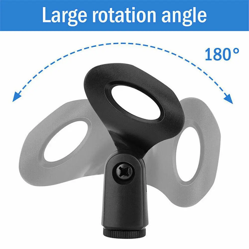 

4 Pack New Black Wireless Universal Mic Stand Mic Clip Microphone Mount Holder