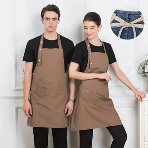 Celemek Dapur Mode Baru untuk Wanita Pria Celemek Kerja Koki untuk Restoran Panggangan Toko Bar Kafe Seragam Studio Kuku Kecantikan 10 celemek kuku penjualan terbaik - №