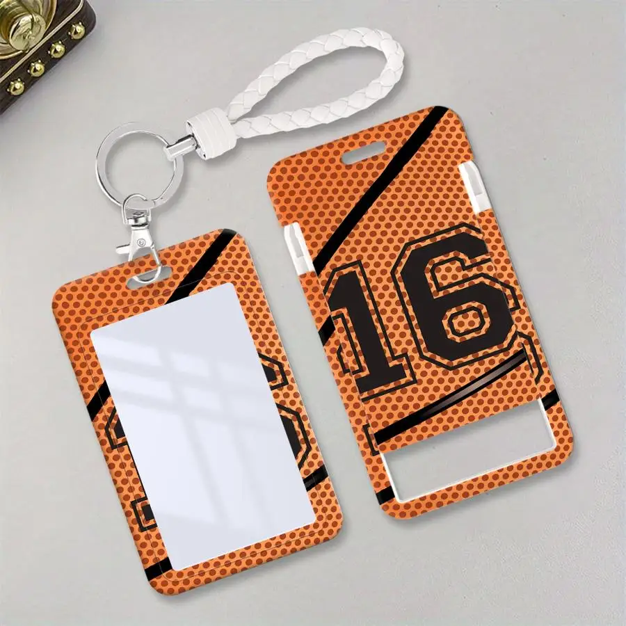 1Pc Card Holder Retractable Credit Card Holders Holders Child Bus with lanyard Badge Bank ID Cover Case Basketball Number 9 16