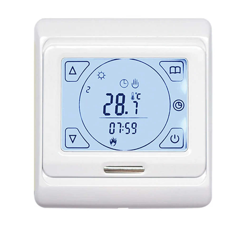 

Intelligent Touch Thermostat for Underfloor Heating Systems Customizable Heating Periods Protects Your Floors