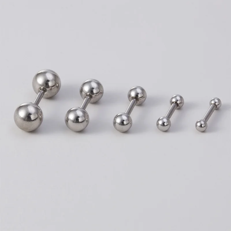 5pcs Cartilage Stud Earring Stainless Steel Bar Helix Screw Ball Tragus Barbell Daith Ear Bone Piercing Nail Body Jewelry 16G