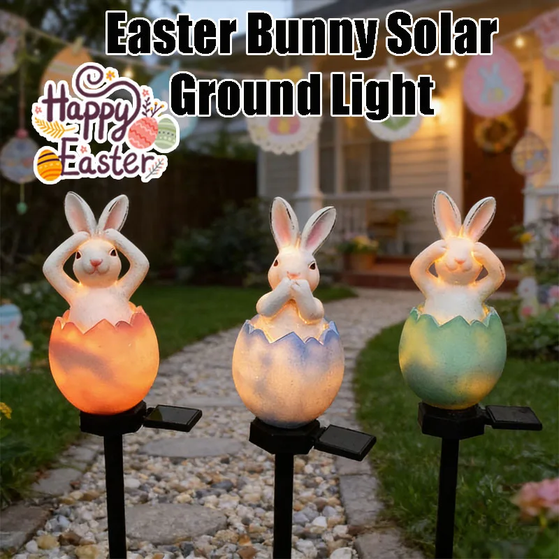 

Пасхальные украшения: уличные солнечные светильники в виде пасхальных яиц, водонепроницаемые солнечные светильники-колышки для сада и двора.