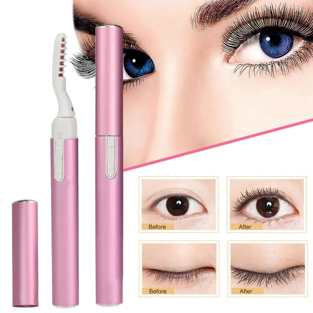 Portable Electric Heated Eyelash Curler Pen Clip Long Lasting Shape Eye Makeup Curling Kit Cosmetic Beauty Tool Mascara