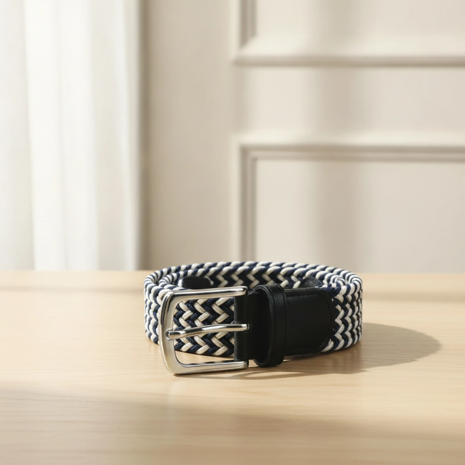 Braided Elastic Belt Comfortable Stretch Woven Belt Waistband Long-Lasting Lightweight for Men, Daily Wear, Travel