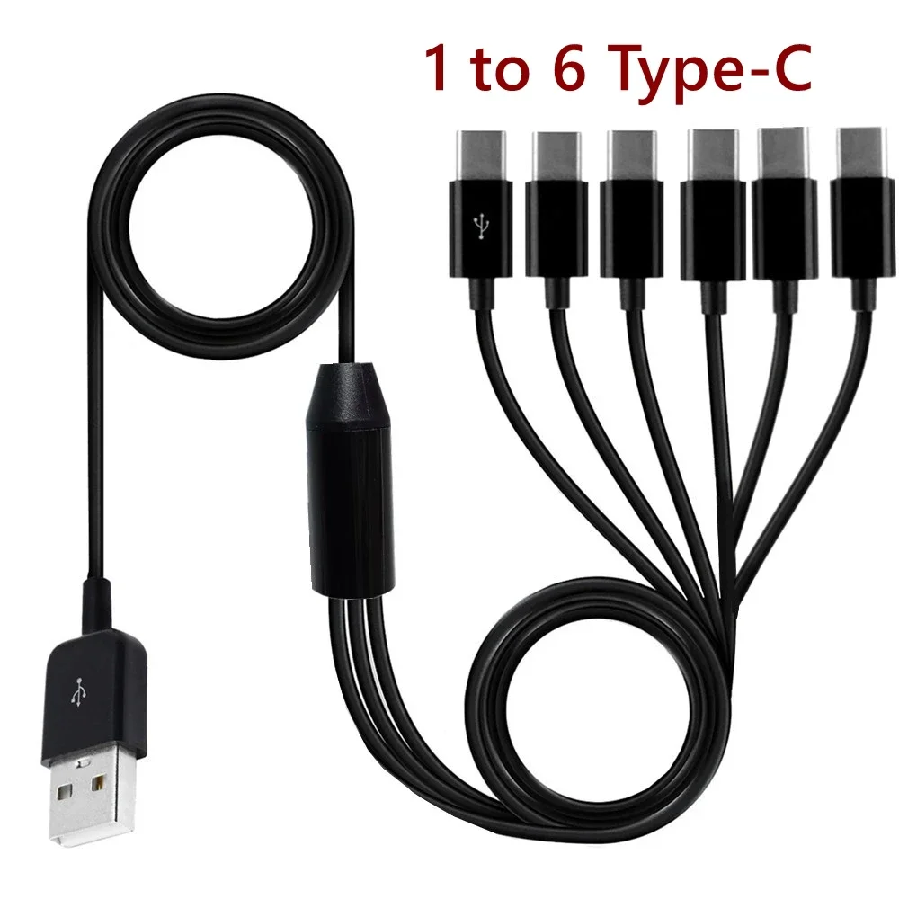 Type-C 1 to 4 6 Port Type C USB C to Mini Micro 5pin USB Y Splitter Multiple Fast Charging Date Cable Cord For Smartphone Tablet