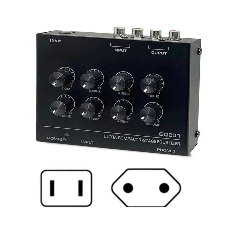 Preamp Ponsel EQ207 dengan Amplifier 7 Band Sempurnakan Konektivitas Stabil Input dan Output Anda untuk Dropship yang Baik