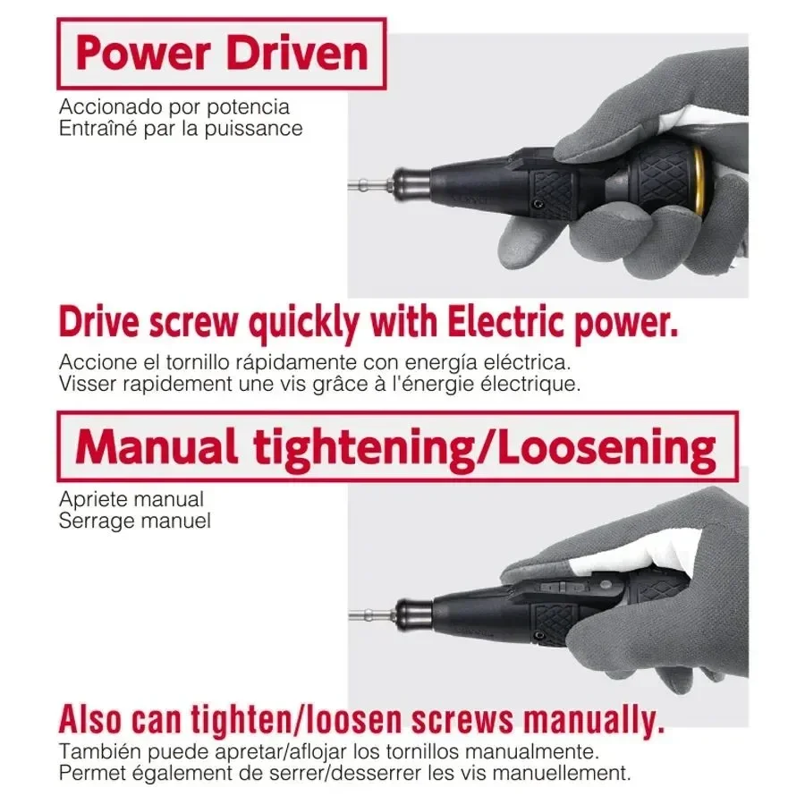 VESSEL 17PCS Electric Screwdriver with Bit Set PH SL Torx HEX PZ USB Charge LED Light 220USB-17C