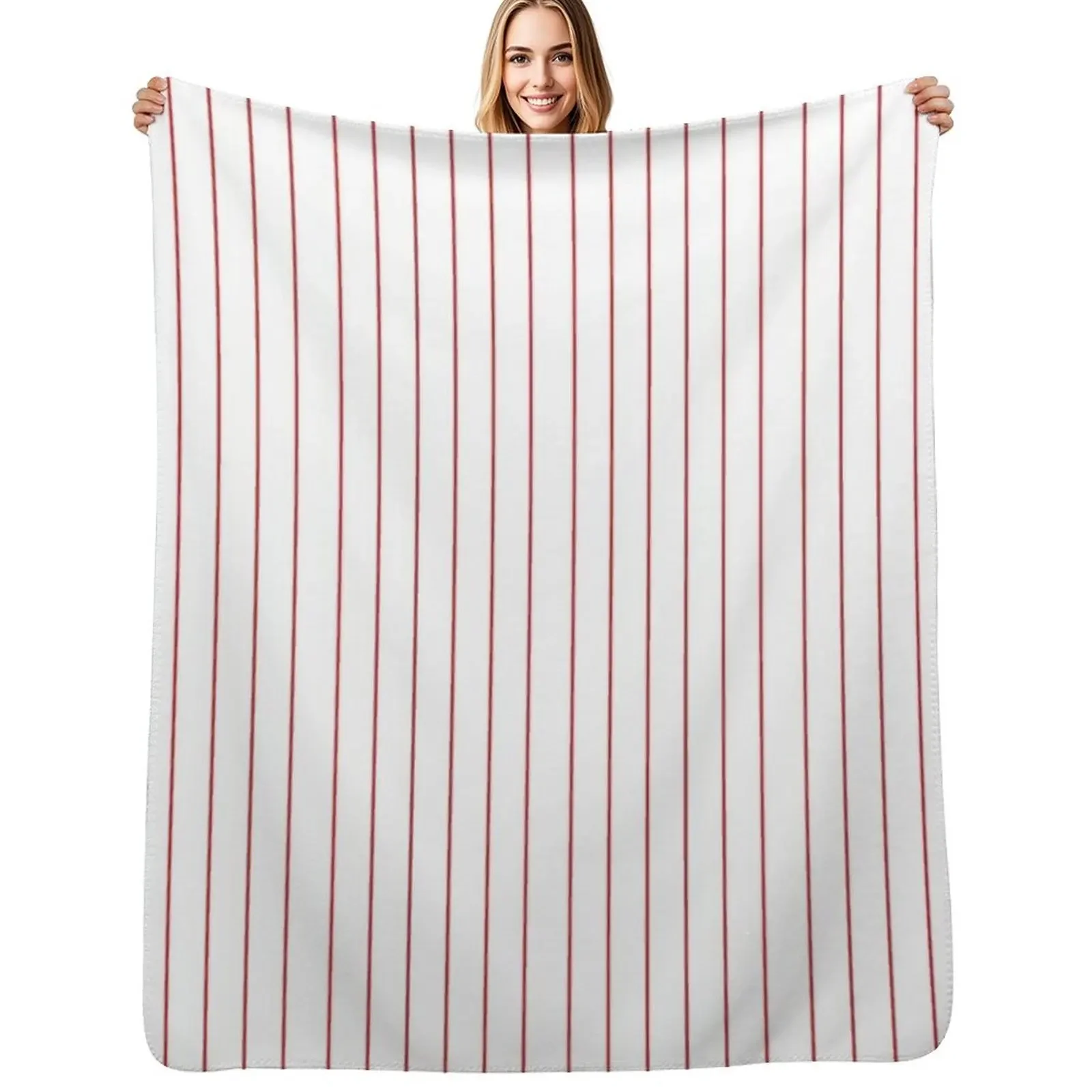 

Thin Red Pinstripe Pattern, Red Vertical Stripes Throw Blanket Comforter Picnic Softest Plaid Blanket