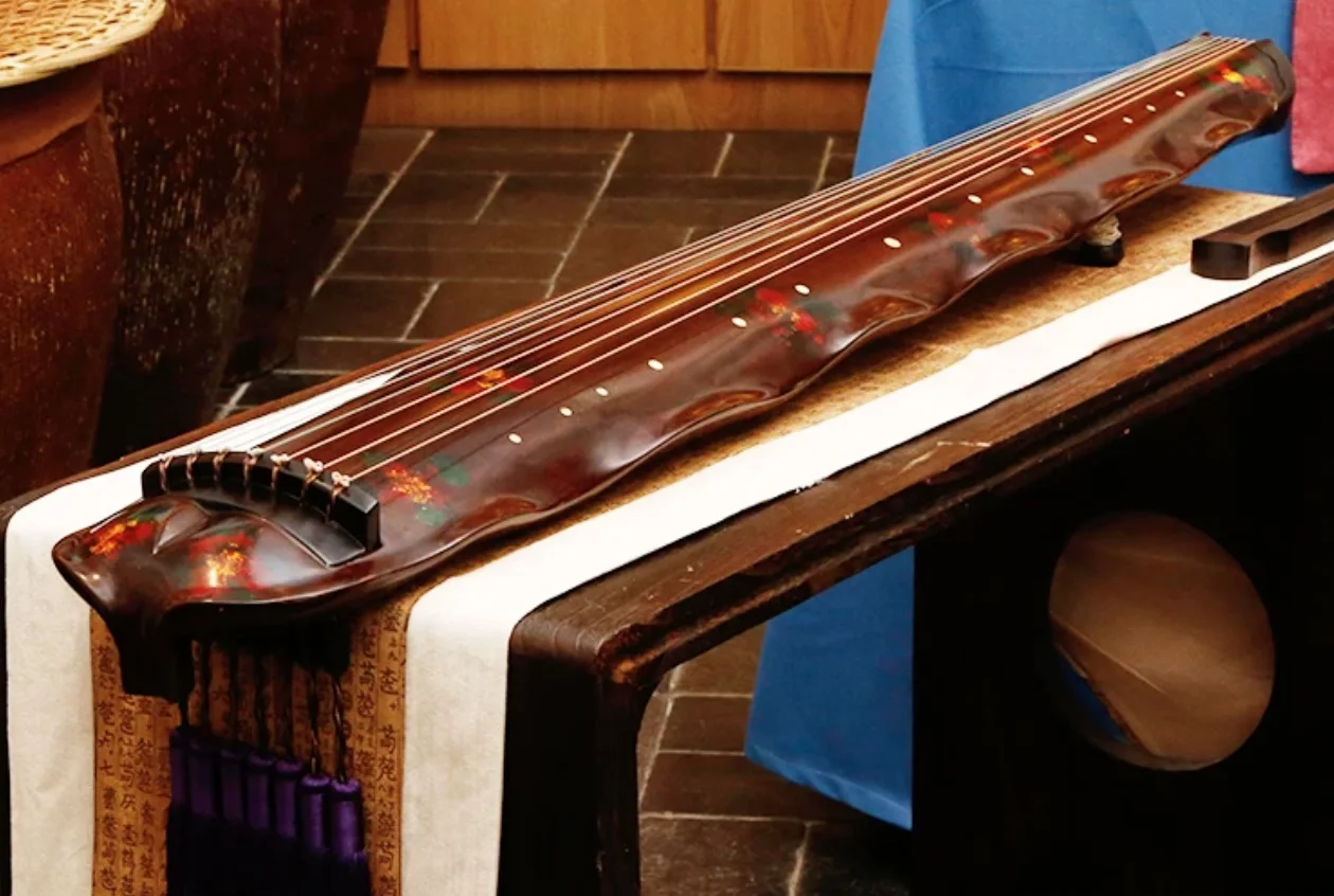 Jiaoye‑Style Guqin Hand‑made Old Chinese Fir Wood Raw Lacquer Traditional Chinese String Musical Instrument