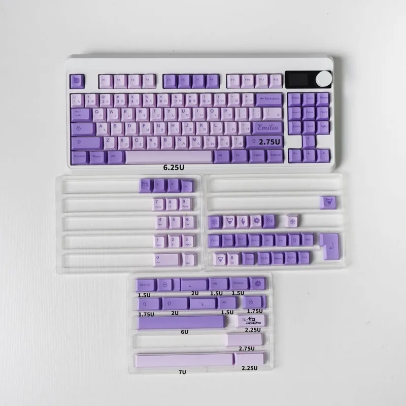 Imagem -06 - Frost Witch Roxo Teclado Mecânico Keycaps Sublimação Pbt Cereja Altura Original Adaptável 61 65 87 141 Chaves