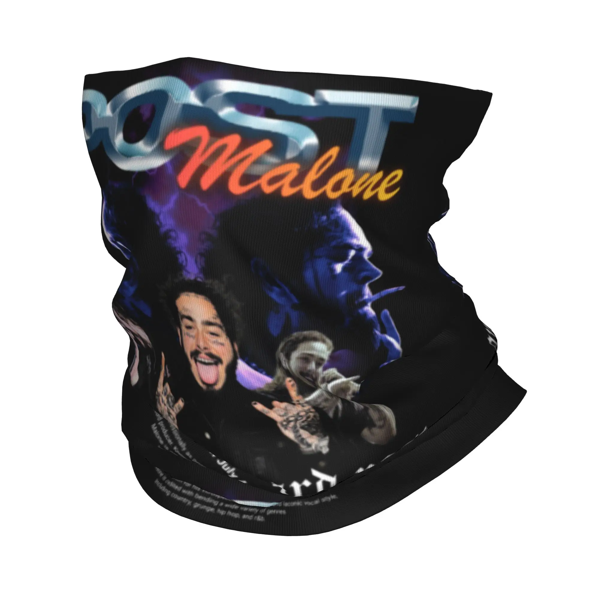 

Пользовательские Posts Malones, популярный американский рэпер, бандана, гетры для пеших прогулок, езды на велосипеде, мужской и женский шарф, Балаклава, теплая