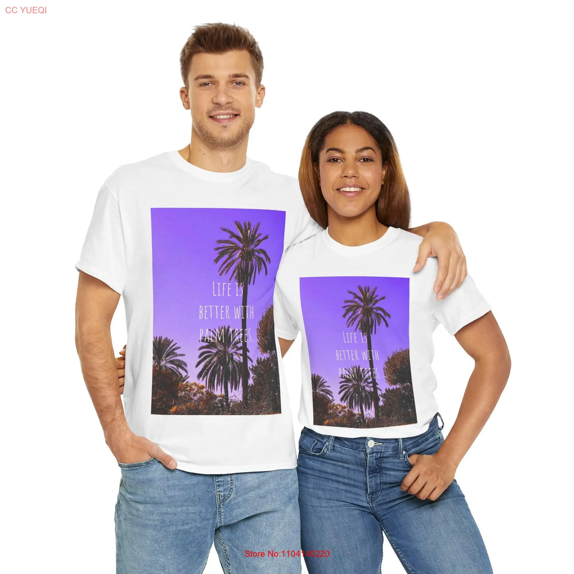 Heavy Cotton T Shirt Palm Trees Life is Better Meme Summer Vibes Vintage long or short sleeves