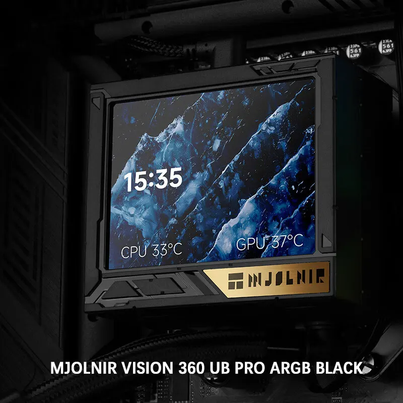 Thermalright Mjolnir VISION 360 UB PRO ARGB radiateur de refroidissement par eau tout-en-un, écran 3,5 pouces/support Intel LGA1851/1700/AM5