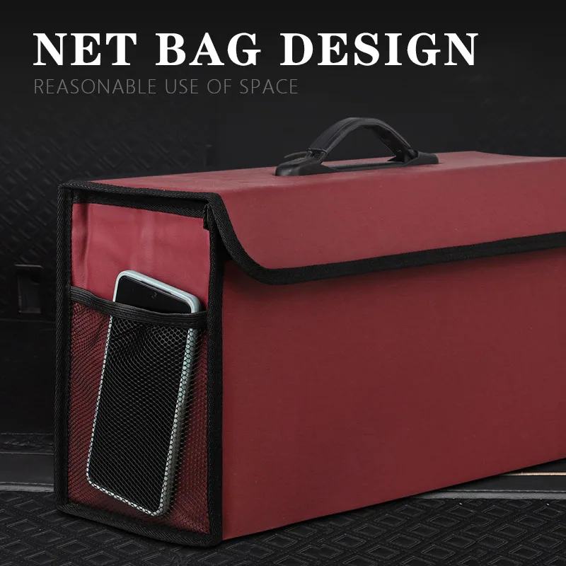 Car Storage Bag Organizer Vehicle Foldable Trunk Box For VW R Line GTI Atlas Jetta Touareg Variant Golf Polo Taos Nivus Passat T