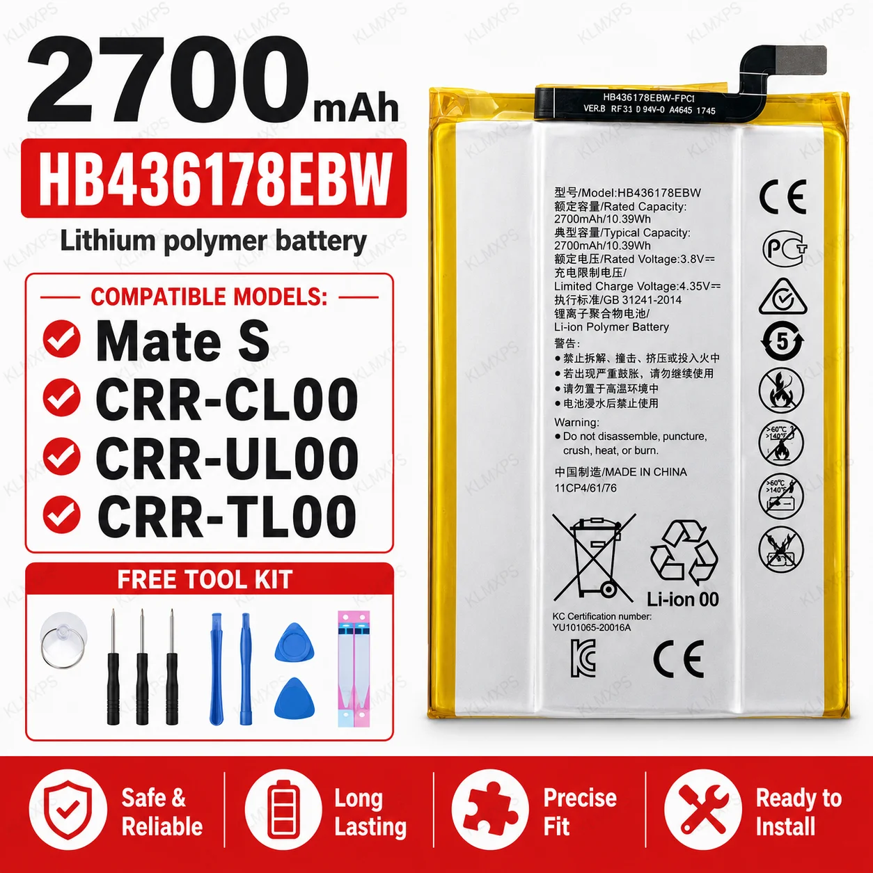 Repair Battery For Huawei Mate 8/9 Pro/Note 8/Mate 10 Pro/P9/P10/P30/P20 Pro/Nova 2 Plus/3, For Honor 8C/5C/9/10 LTE WiFi Router