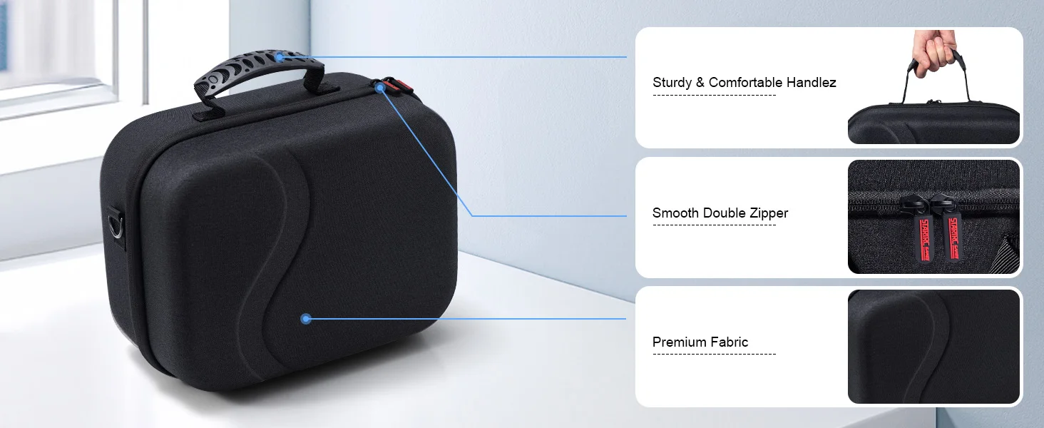 Large Carrying Case for Meta Quest 3/Quest 3S, Hard Travel Case for BOBOVR S3 Pro/Kiwi Design Battery Head Strap and Other Accessories, Storage Case and Soft Lining for Quest 3S