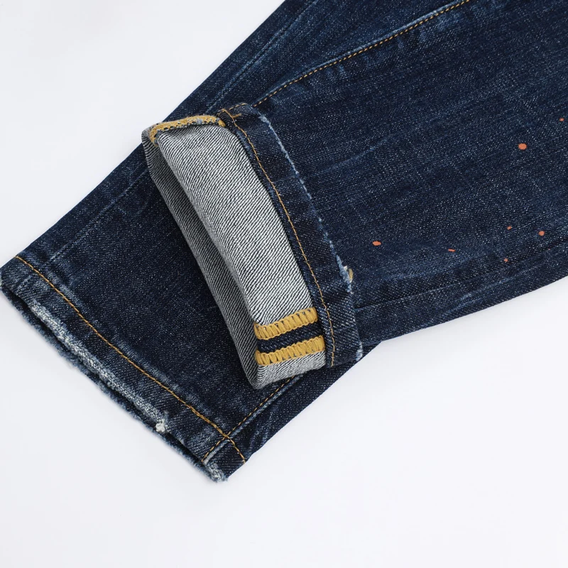 Street Designer Fashion Men Jeans High Quality Retro Blue Stretch Slim Fit Ripped Jeans Men Brand Hip Hop Vintage Denim Pants