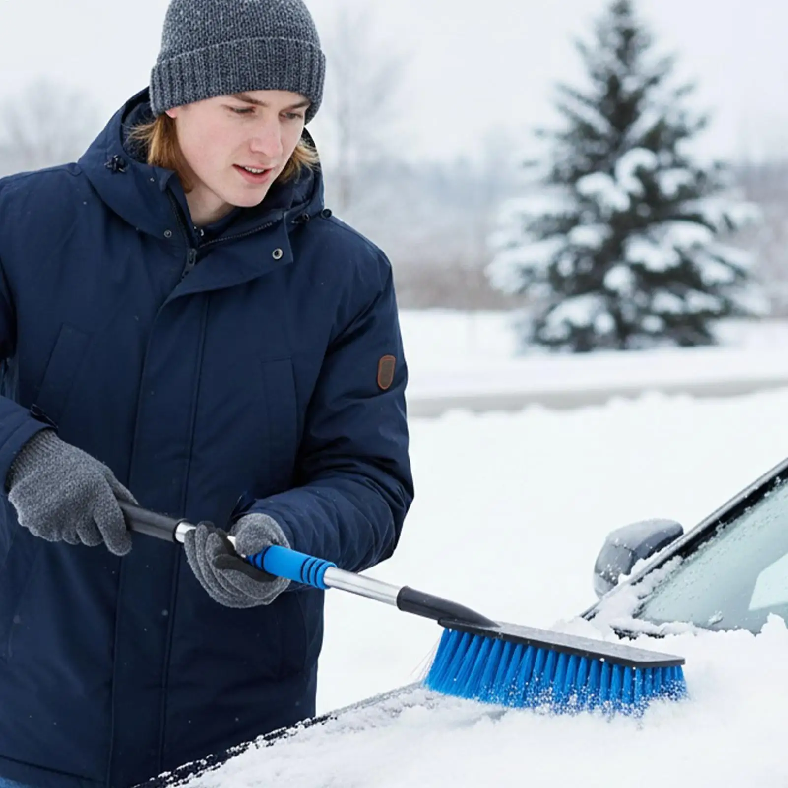 Car Ice Scraper Extendable Winter Auto Cleaning Tool Windshield Ice Cleaning Tool For Drivers Adventure Seekers Travelers Trucks
