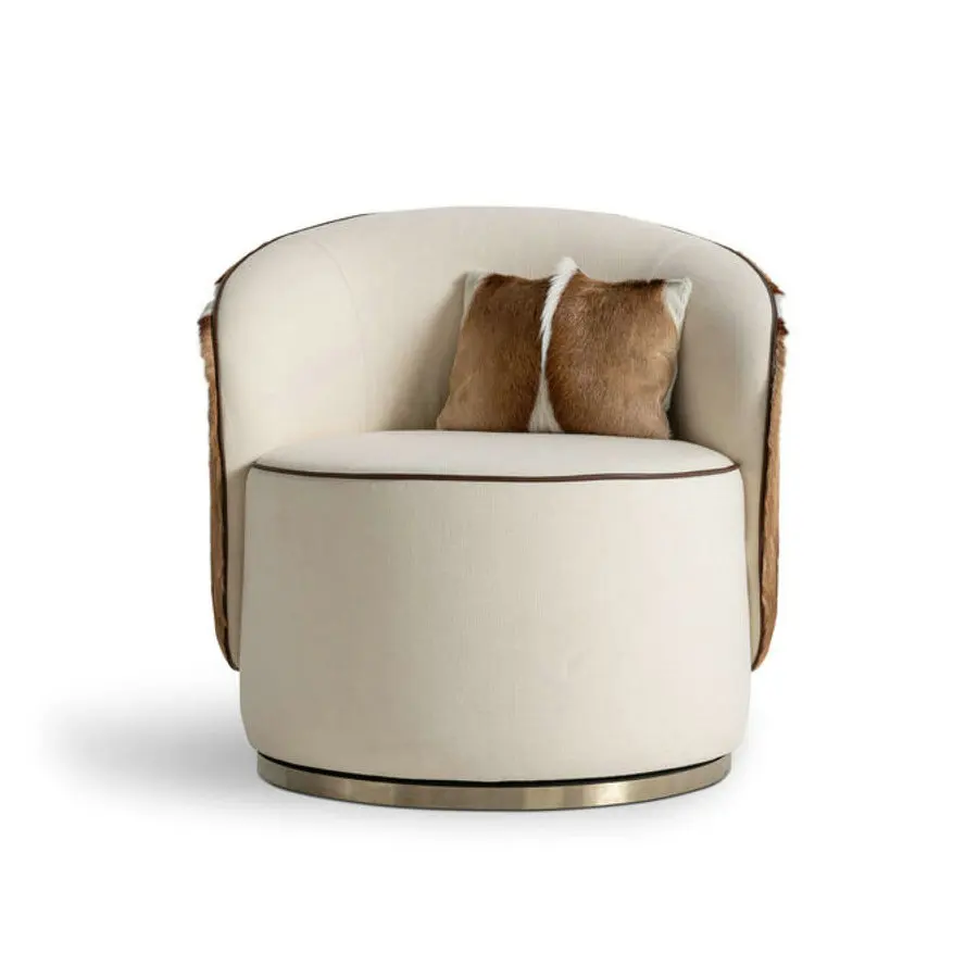 

#Bespoke High End Living Room Chairs Balcony Hotel Reception Leisure Armchair Curved Swivel Single Sofa Chair for Home Office