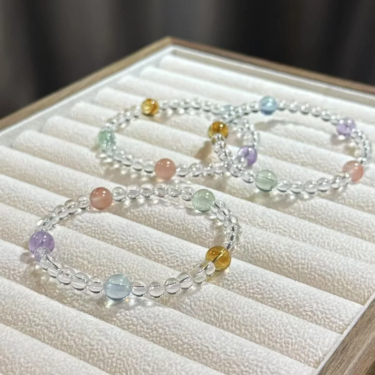 Chinese Style Lucky Colorful Crystal Glass Beaded Bracelet For Women Summer Dopamine Blessing Fortune Good Luck Elegant Wristban