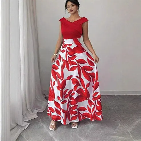 Women Floral Print Dress Dresses Spring Summer Elegant Vacation Maxi Dress