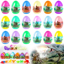 10Pcs Mini Simulated Dinosaur Model Surprise Capsule Egg Toy for Kids Boy Birthday Party Favors Pinata Fillers School Prizes