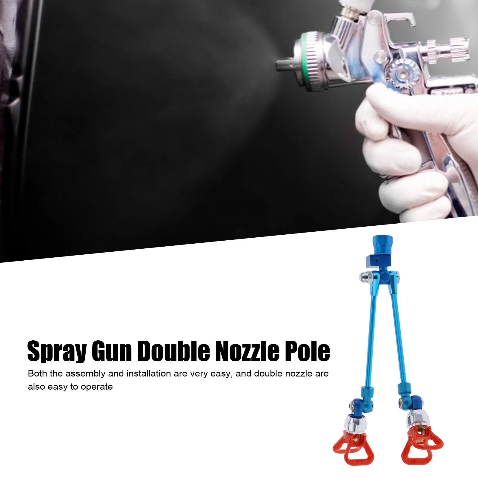 

Airless Paint Spray Gun Double Nozzle Pole Airless Paint Spray Gun Double Nozzle Pole Metal Extension Accessory Replacement