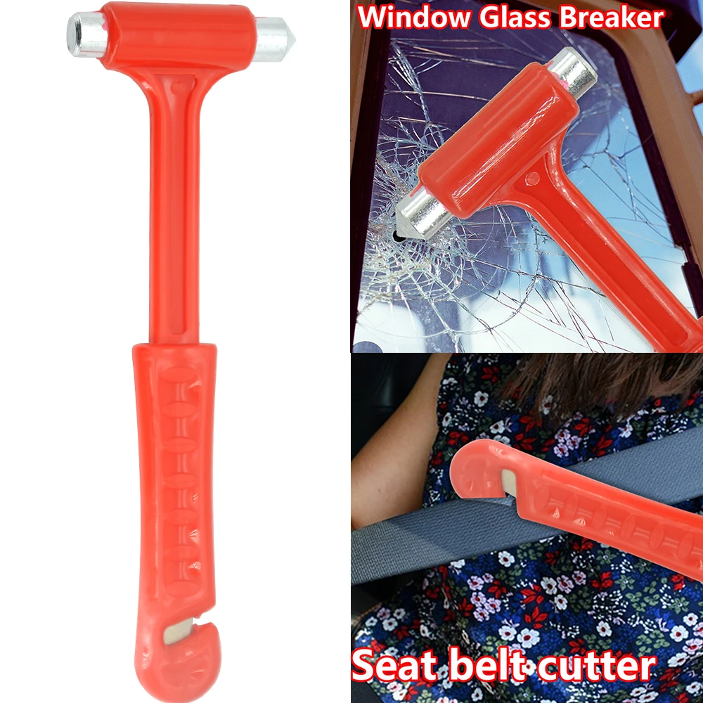 

Car 2 in1 Safety Hammer Window Breaker Seat Belt Cutter Multifunction Emergency Escape Tool Automobile Safety Life-saving Hammer