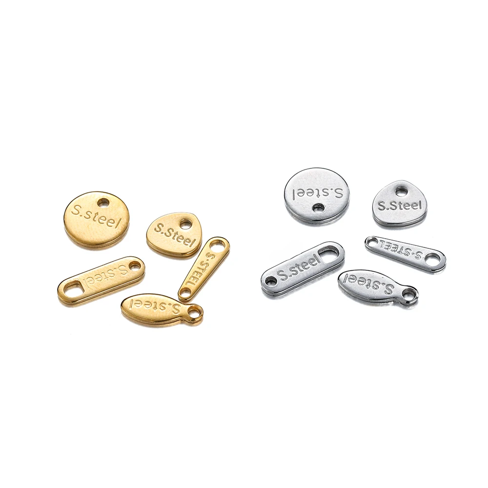 

20/50 шт., круглый овальный кулон из нержавеющей стали золотого цвета с буквами, очаровательная бирка для браслета «сделай сам», аксессуары для изготовления ювелирных изделий