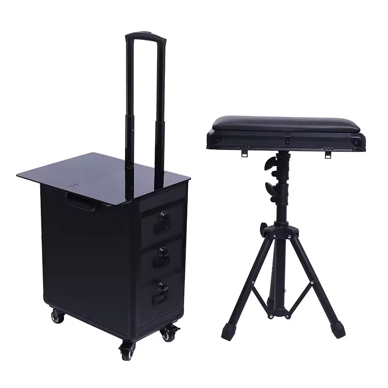 Professional Multi-functional Tattoo Workstation, Arm Rest, Adjustable Desk, Suitcase Set, Tattoo Trolley Case
