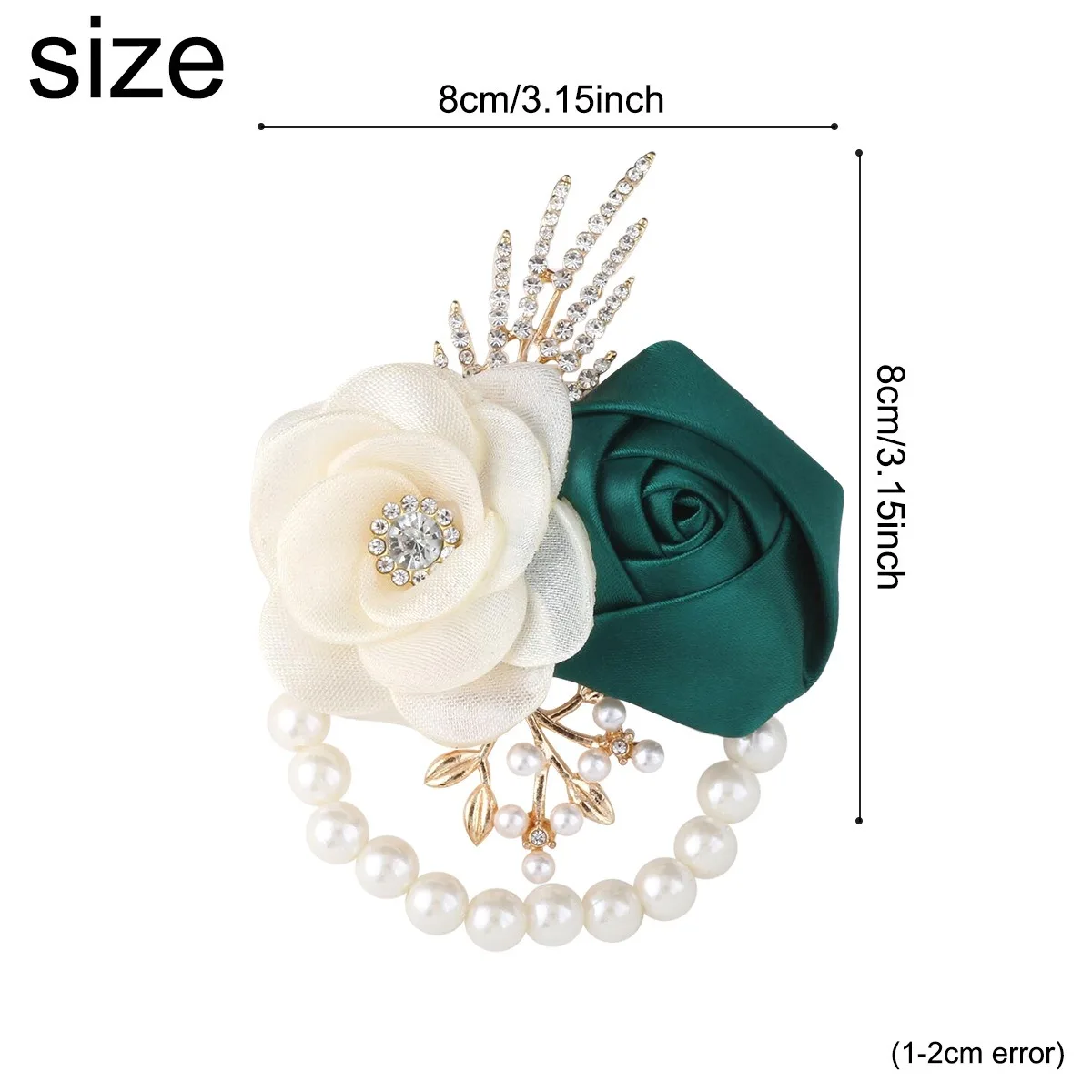 Artifical Emerald Green Boutonnieres Mensuit Accessories Bridesmaid Wrist Corsage Wedding Accessories image 4