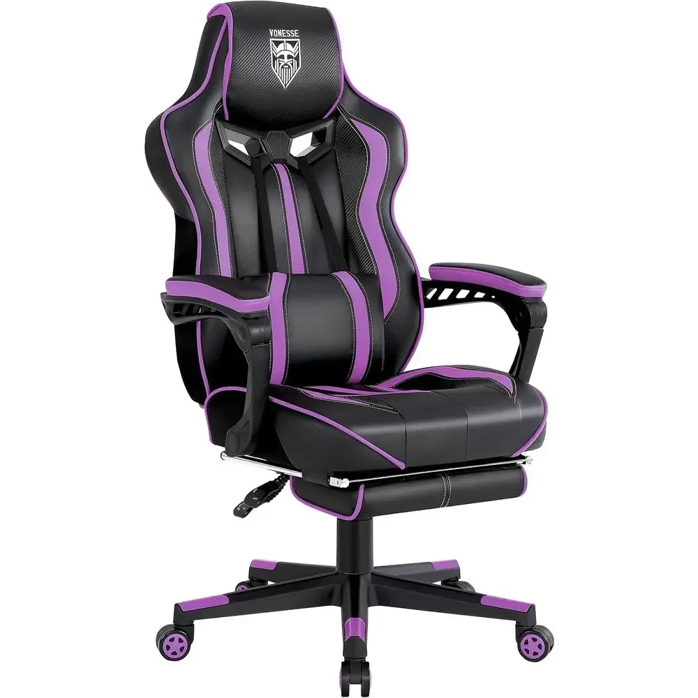 Ergonomic Reclining Gaming Chair for Adults with Massage, Big and Tall PC Gaming Chair - Black