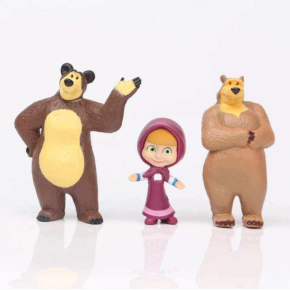 10 Pcs Masha and the Bear Action Figure Anime Model Cartoon Toys For Friends gifts