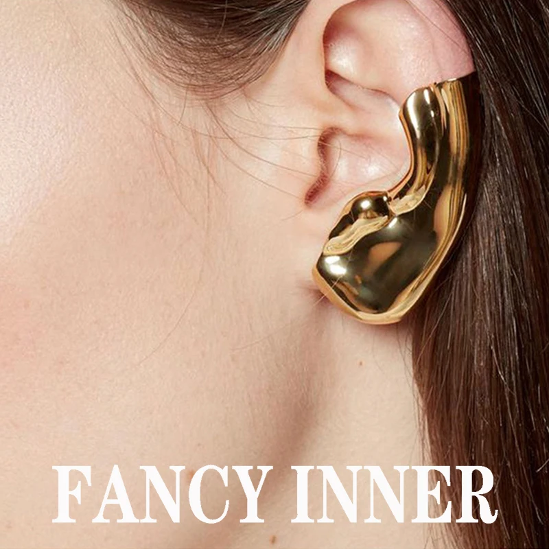2023 New Gothic Punk Vintage Half Ear Contour Metal Ear Clip Earrings For Women Girls Ear Bones Clip Earring Biżuteria Prezent