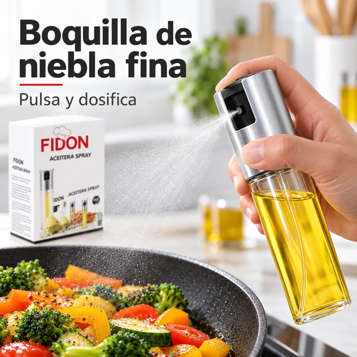 Pulverizador de aceite de vidrio de 100ml, botella pulverizadora de aceite de pulverización fina para el hogar, botella de condimento para cocina, botella pulverizadora de aceite para barbacoa, pulverizador de aceite de oliva para cocinar, para ensaladas, barbacoa, cocina y repostería.