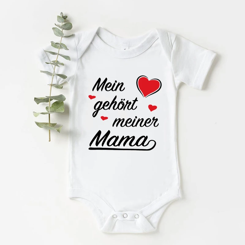 

My Heart Belongs To You Mama Baby Bodysuit Mother's Day Gift Best Mom Toddler Infant Short Sleeve Rompers New Mom Gifts