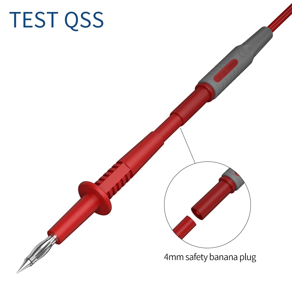 QSS 2 adet Test pimi 1MM Test probu ipuçları elektrik konektörü 4MM dişi muz fiş Multi-metre iğne Q.30017