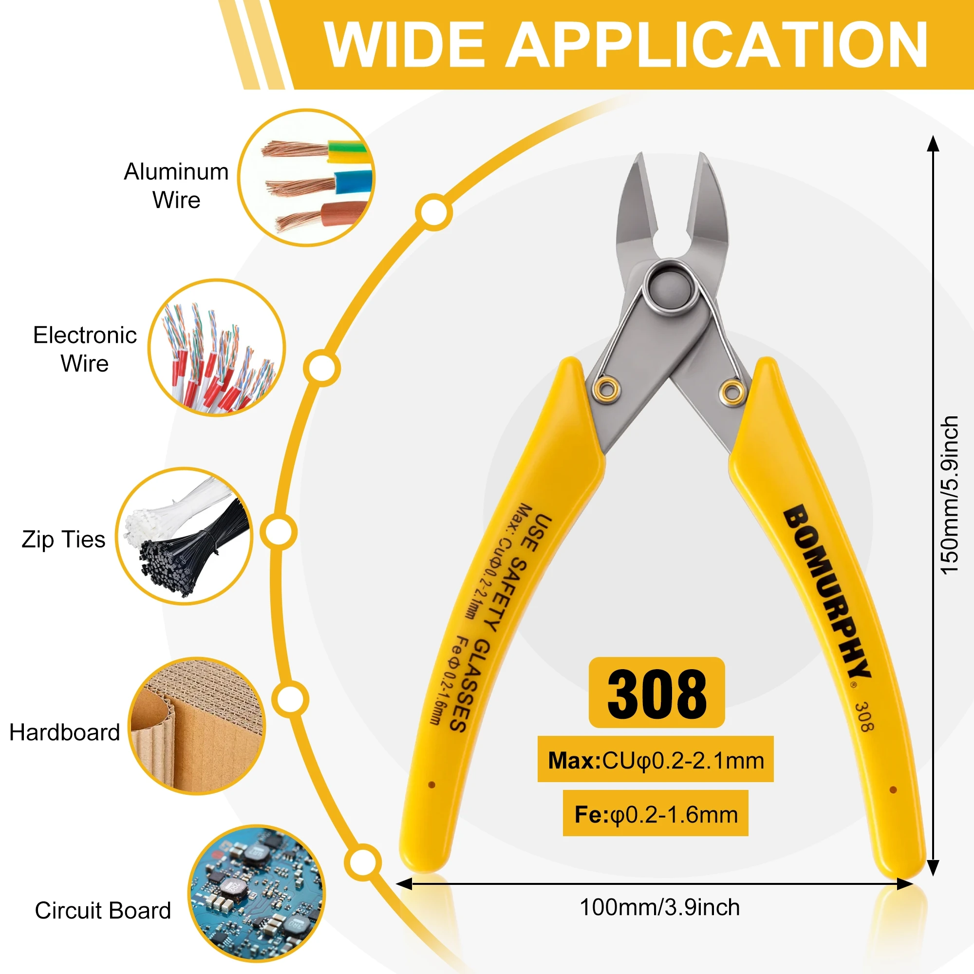 Bomurphy Wire Cutting Tool with Spring – Flush Cutters for Jewelry Making, Toy Models, Electronics, Craft Wire, image 5