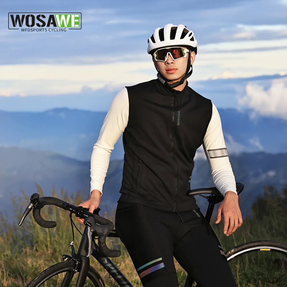 

WOSAWE Men's Thermal Cycling Jacket Winter Warm Up Fleece Bicycle Clothing Windbreak Waterproof Bike Motorcycle Raincoat