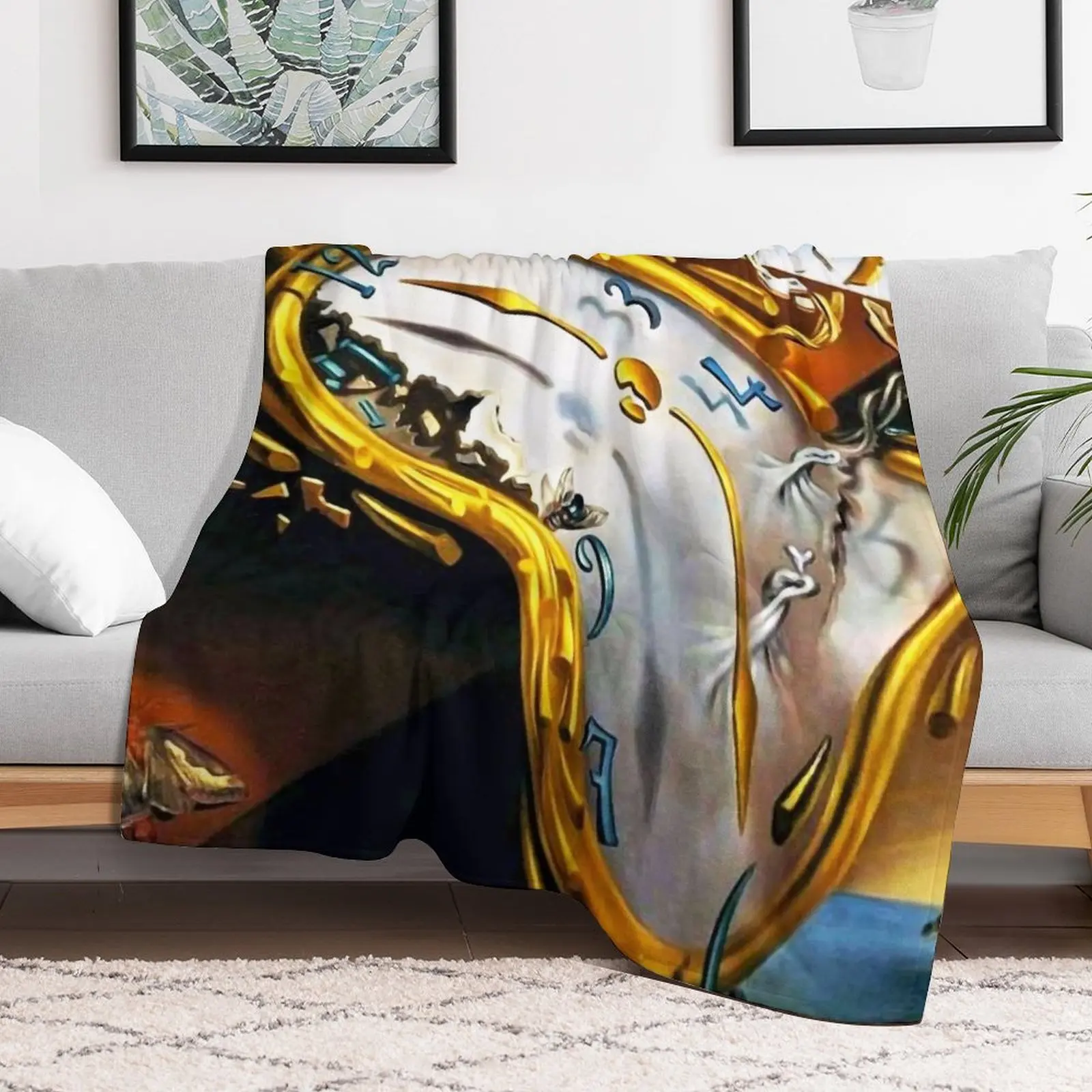 Salvador Dali Throw Blanket Furry Tourist Blankets