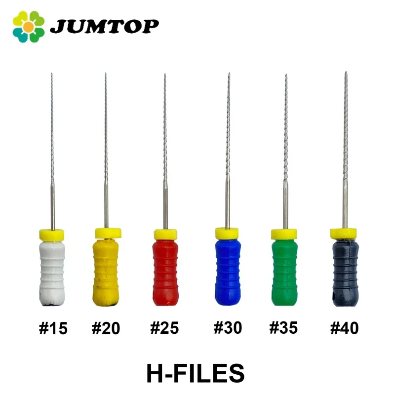 JUMTOP Dental Stainless Steel Dental Endo Files H Files for Hand Use Dentistry Root Canal Drills